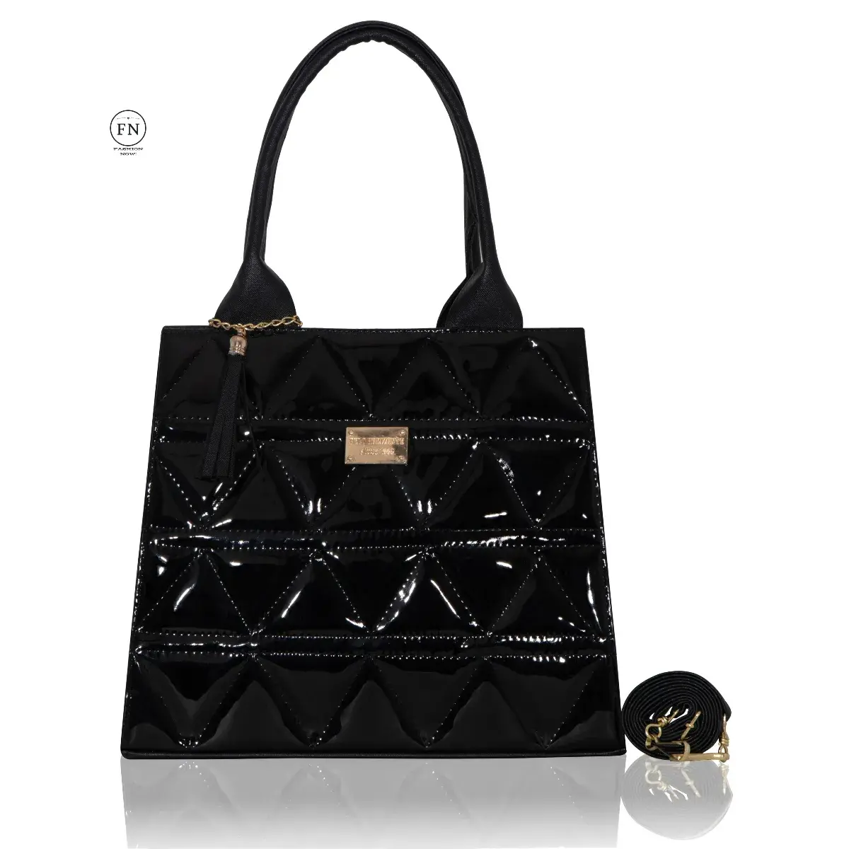 Bolsa ADRIANA – Sofisticación acolchada con acabado brillante - Imagen 2