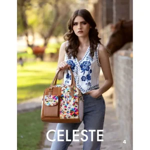Celeste Bolsa Mexicana de Yute Hecha a Mano Premium