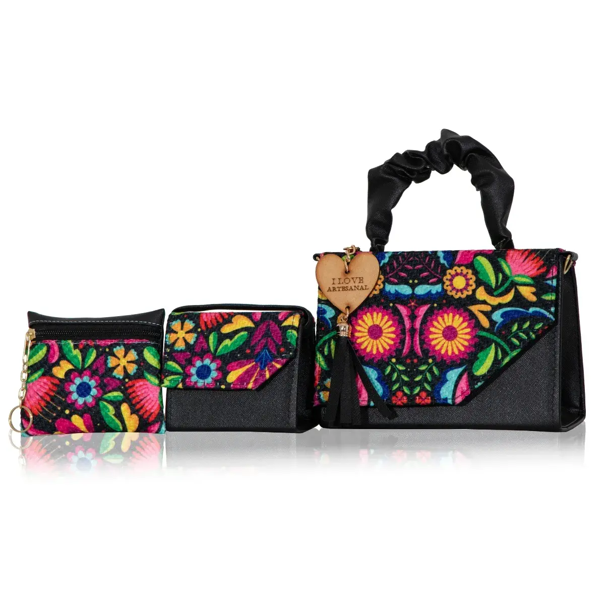 Set Crossbody de 3 piezas Artesanal Mexicana Renata – Diseñada para Brillar a Diario 4 Set Crossbody de 3 piezas Artesanal Mexicana Renata – Diseñada para Brillar a Diario - Imagen 4